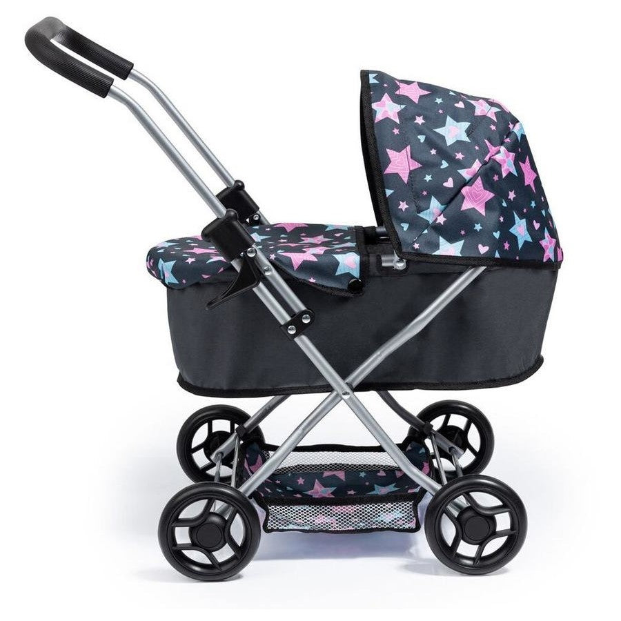 Bayer Go Small Pram with Stars Navy Grey