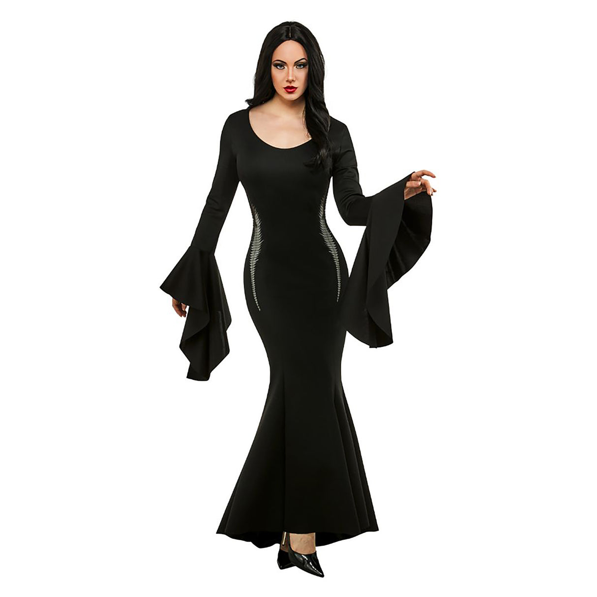 Rubies MORTICIA DELUXE ADULT COSTUME (WEDNESDAY), Black (Large)