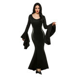 Rubies MORTICIA DELUXE ADULT COSTUME (WEDNESDAY), Black (Large)