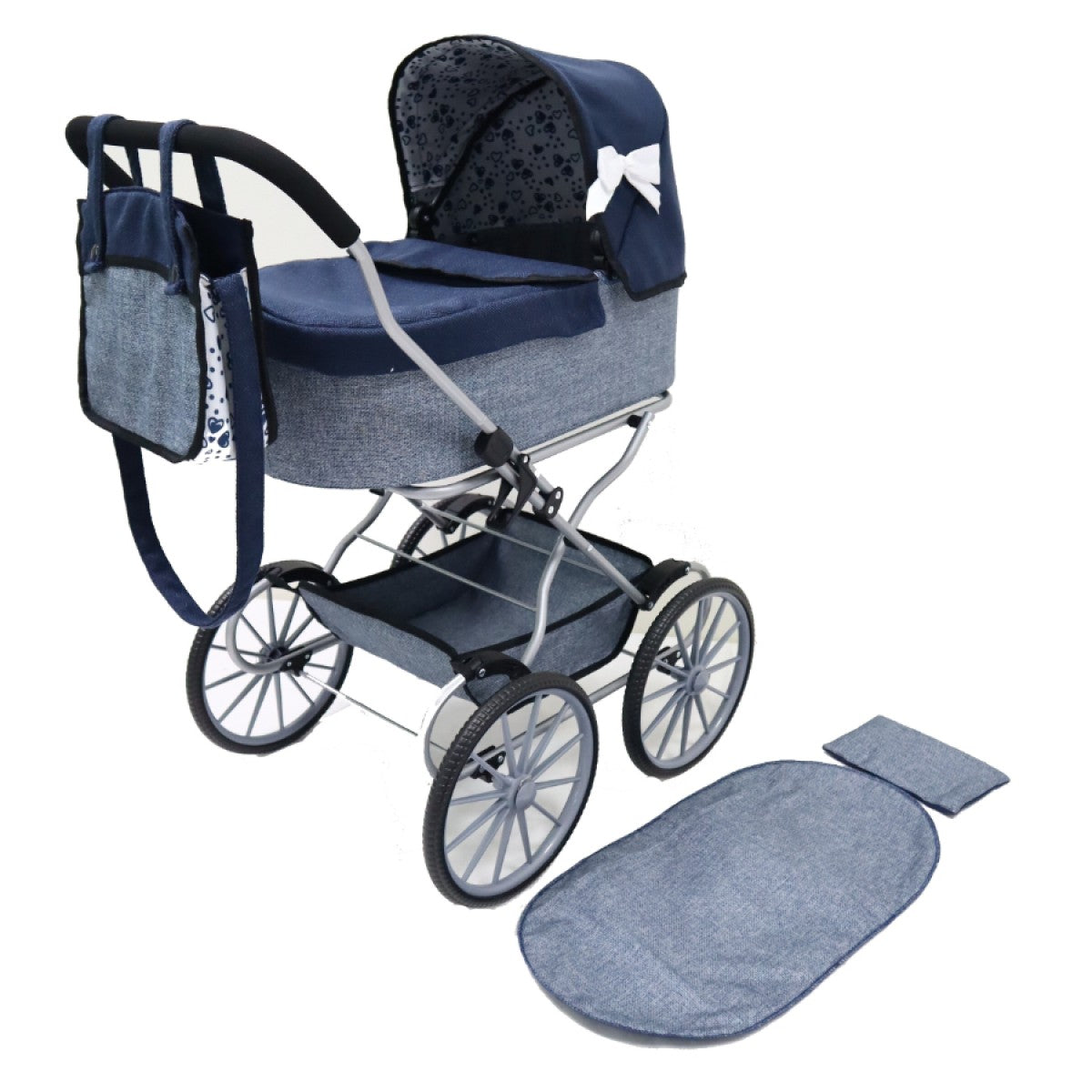 Bayer Classic Pram Blue & White