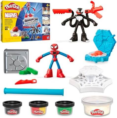 Play-Doh Marvel Spider-Man Launch & Slice Battle Playset with 2 Action Figures