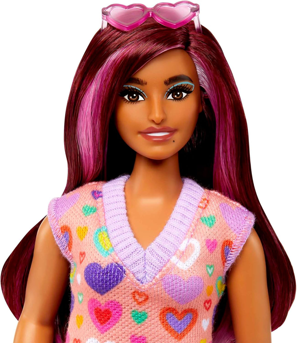 Barbie Fashionistas Doll 207 Heart-Print Sweater Dress