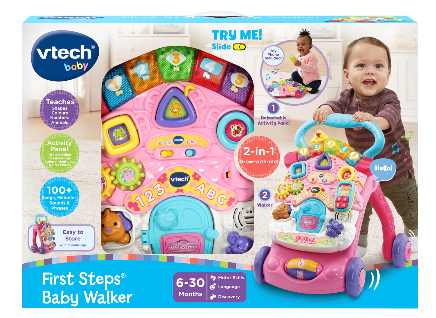 VTech First Steps Baby Walker Pink