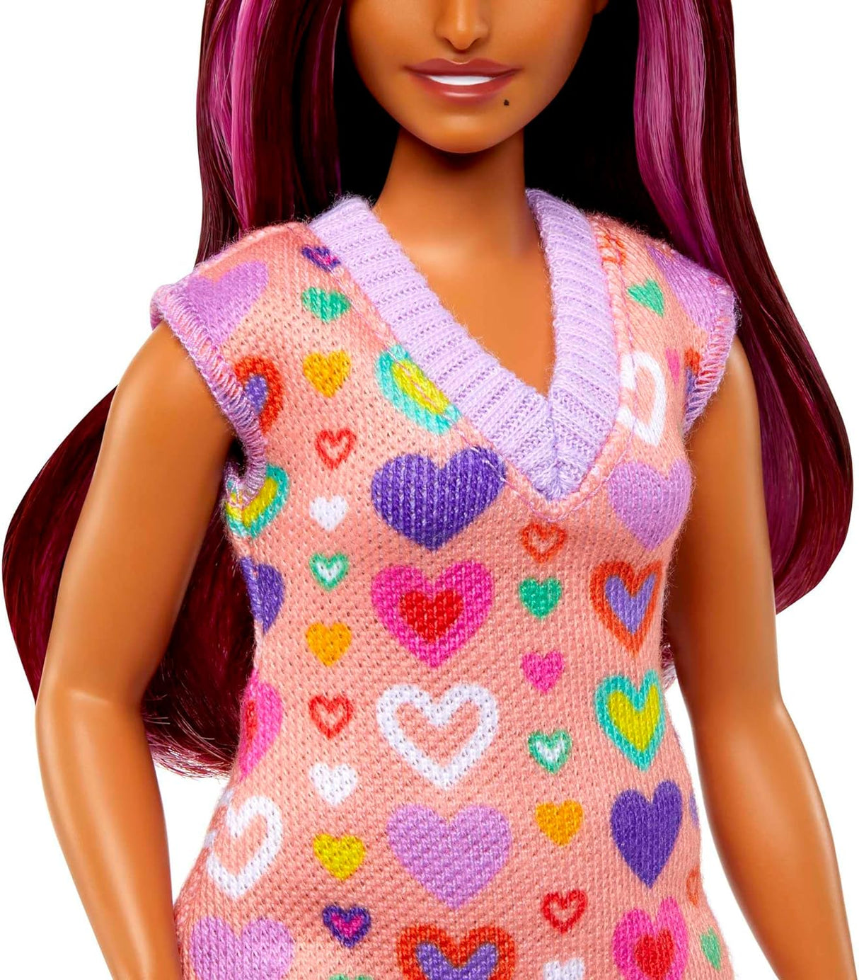Barbie Fashionistas Doll 207 Heart-Print Sweater Dress