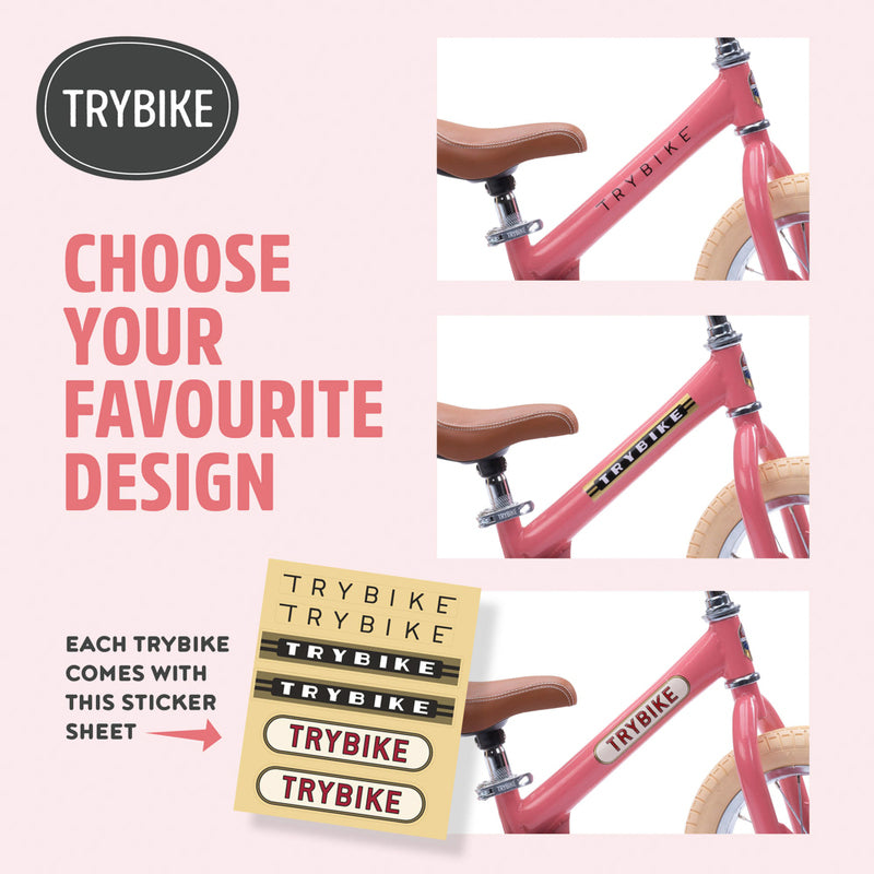 Trybike Vintage Pink 2 in 1 Balance Bike