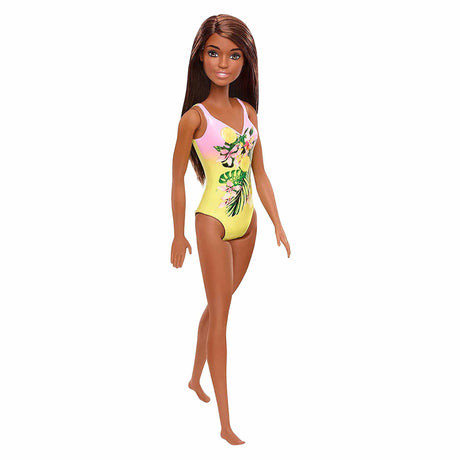 Barbie Beach Doll - Pink/Yellow Swimsuit