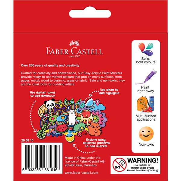 Faber-Castell Easy Acrylic Paint Markers Pack of 10