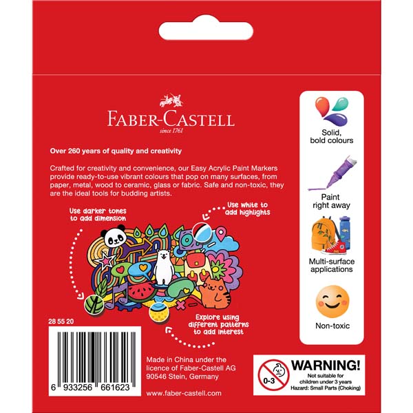 Faber-Castell Easy Acrylic Paint Markers Pack of 20