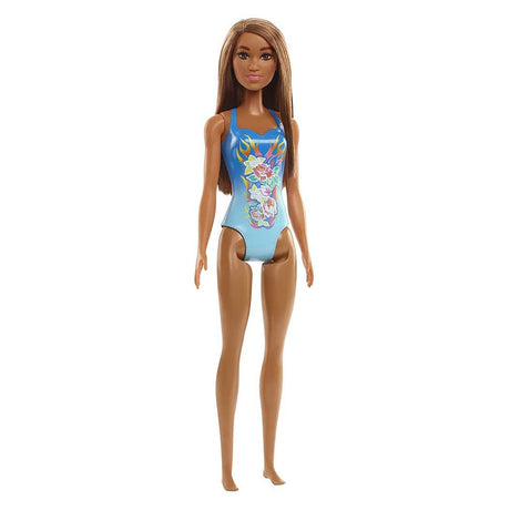 Barbie Beach Doll Blue Flower Swimsuit