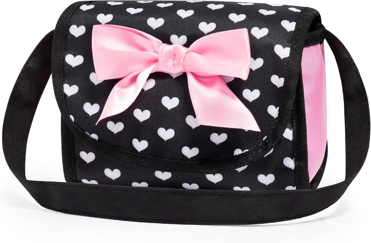 Bayer Doll Buggy Pink & Black with Pink Bow Gift Set