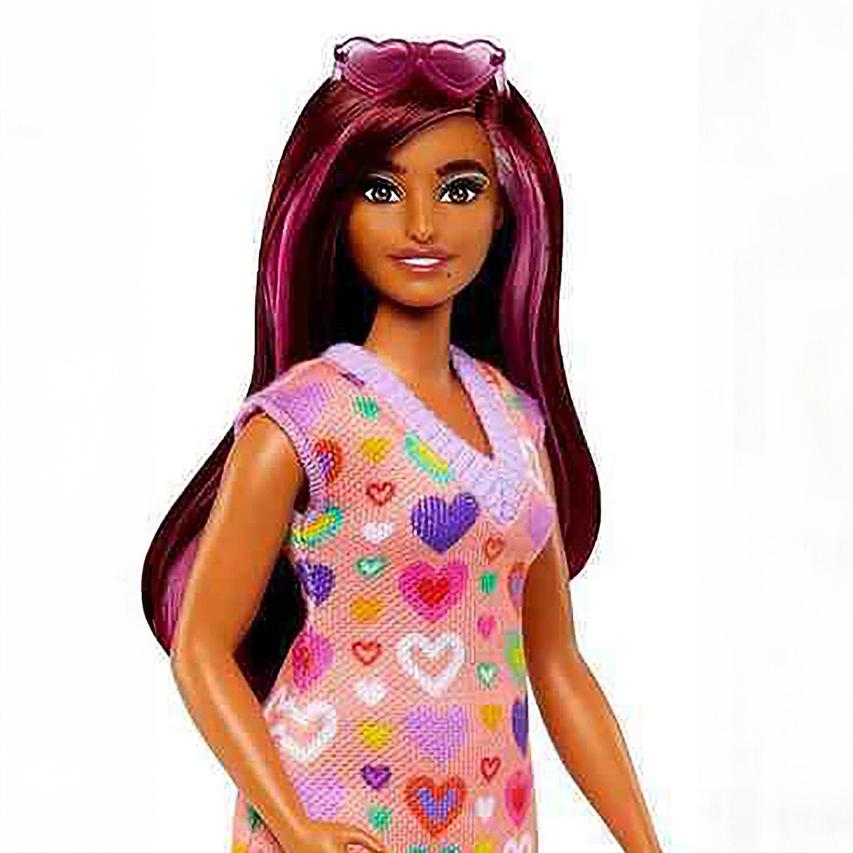 Barbie Fashionistas Doll 207 Heart-Print Sweater Dress
