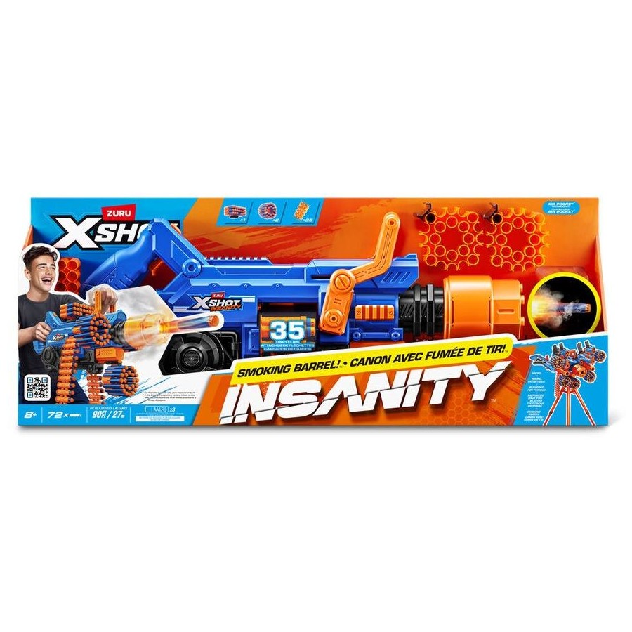 X-SHOT Insanity Motorised Smoking Barrel with 72 Darts