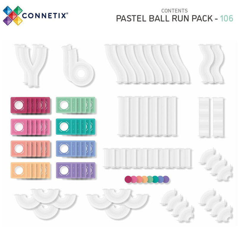 Connetix Pastel Ball Run Pack 106 pc