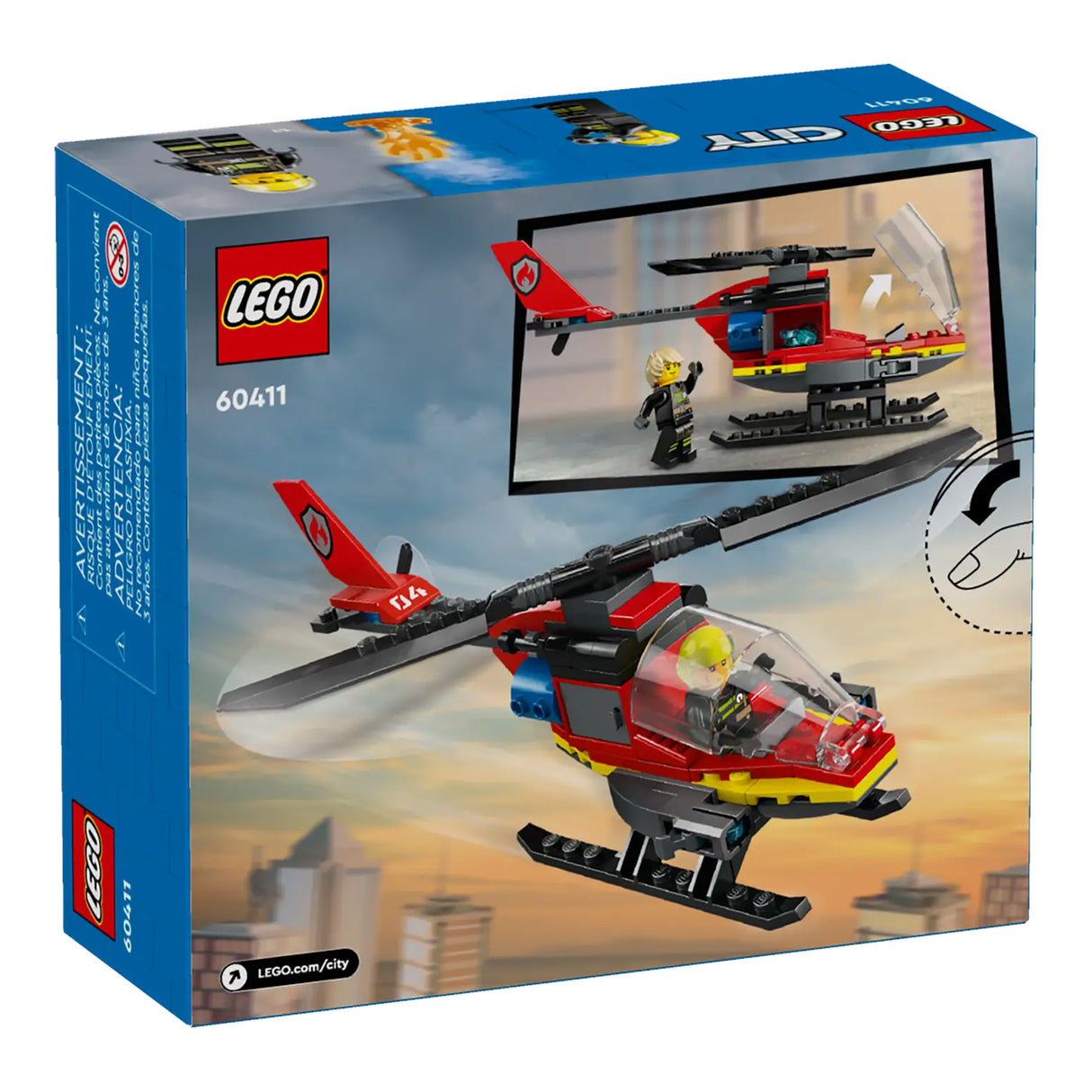 LEGO City Fire Rescue Helicopter 60411, (85-pieces)