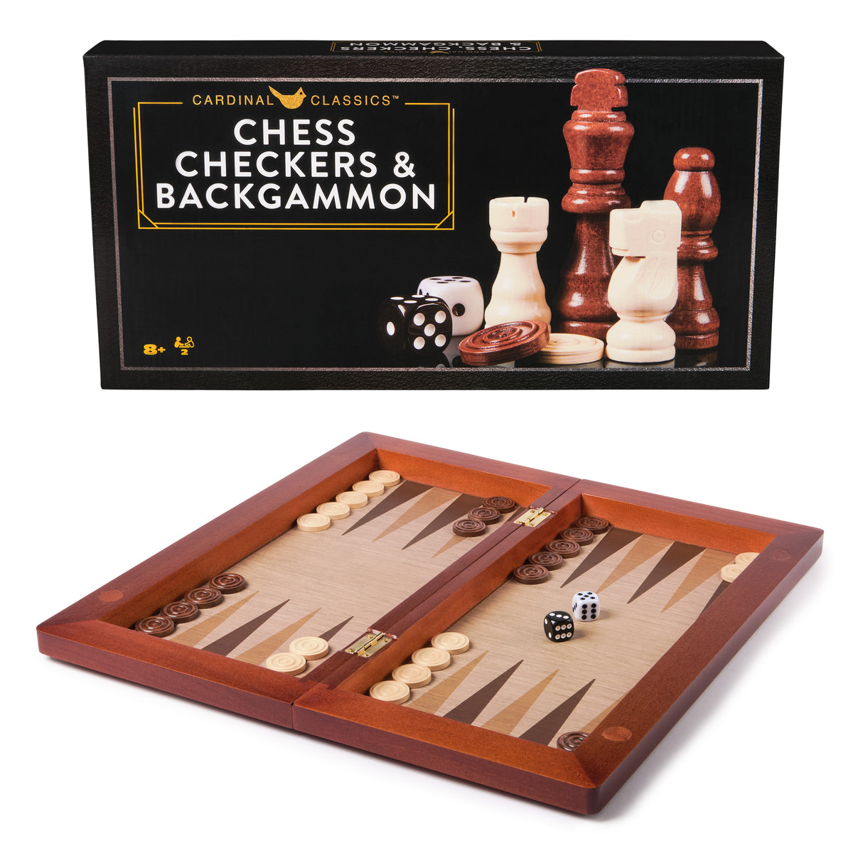 Classic Games Deluxe Backgammon Chess & Checkers