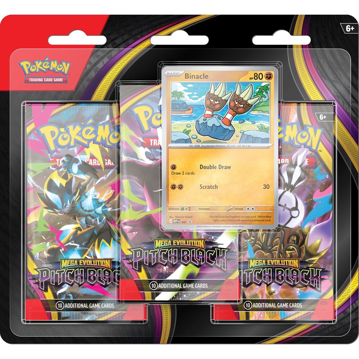 Pokemon TCG Mega Evolutions 5 Pitch Black Three Booster Blister – Toys