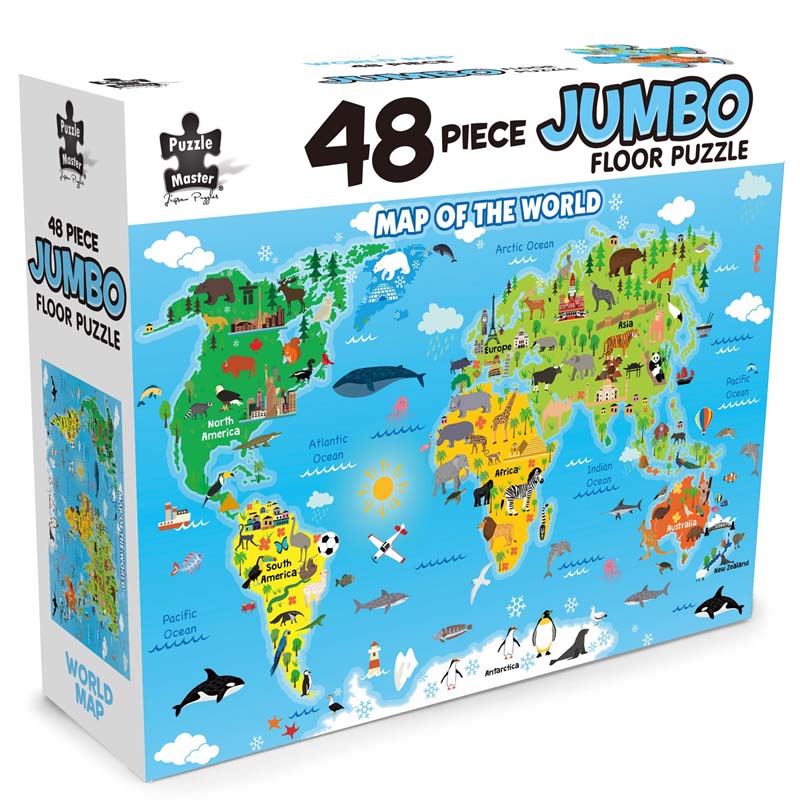 Puzzle Master 48 Piece Jumbo Floor World Map