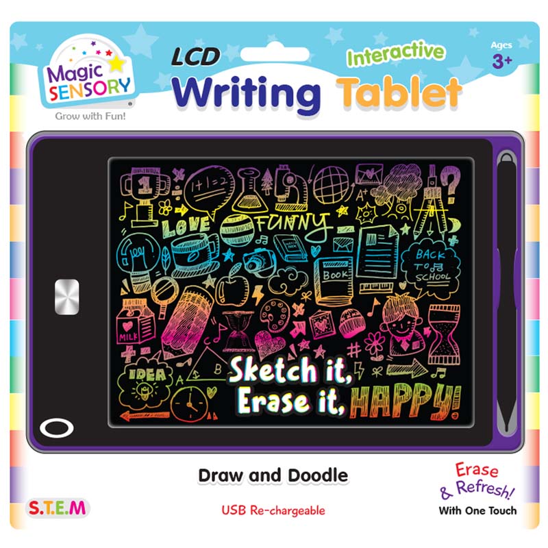 Magic Sensory 8.5" Interactive LCD Writing Tablet - Purple Art (USB Rechargeable)