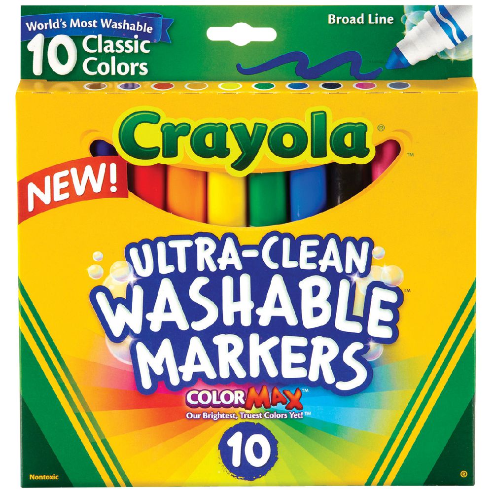 Crayola Ultra-Clean Washable Markers Classic Colors 10 Pack