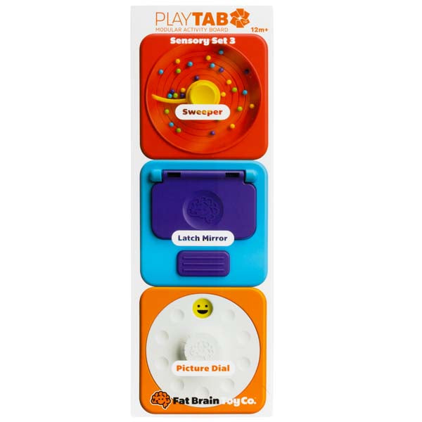 PlayTab Sensory Set 3B
(Latch Mirror, Picture, Sweeper Tile)