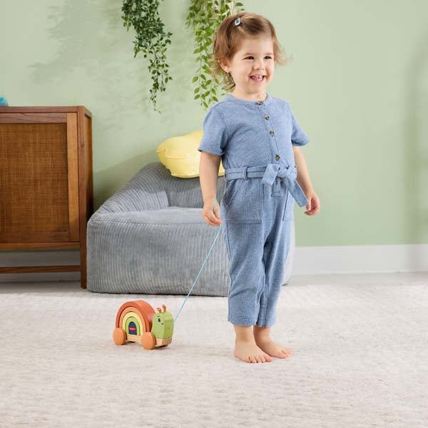 Fisher-Price Tiny Garden Wooden Pull-Along Stacking Snail