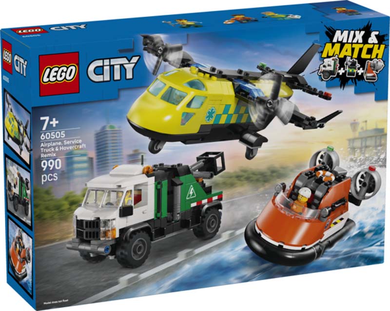 LEGO City Airplane, Service Truck & Hovercraft Rem 60505