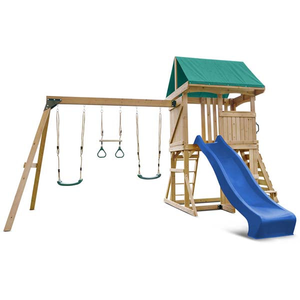 Lifespan Kids Carindale Swing Set & Play Centre with 2.2m Slide Blue