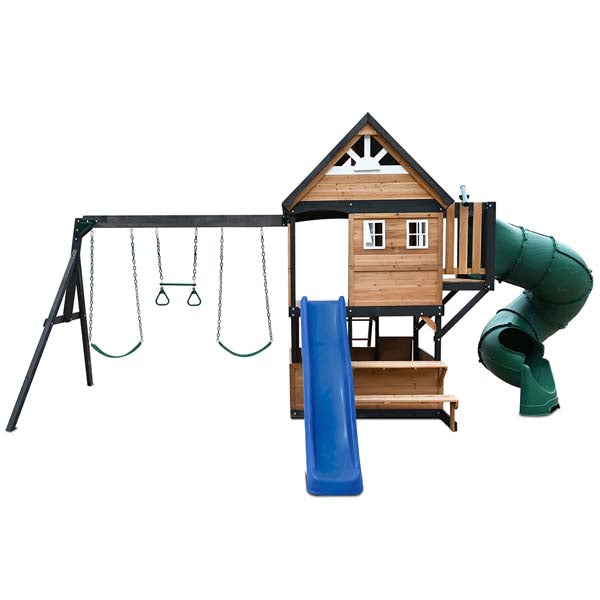 Lifespan Kids Claremont Swing Set & Play Centre with 2.2m Slide Blue