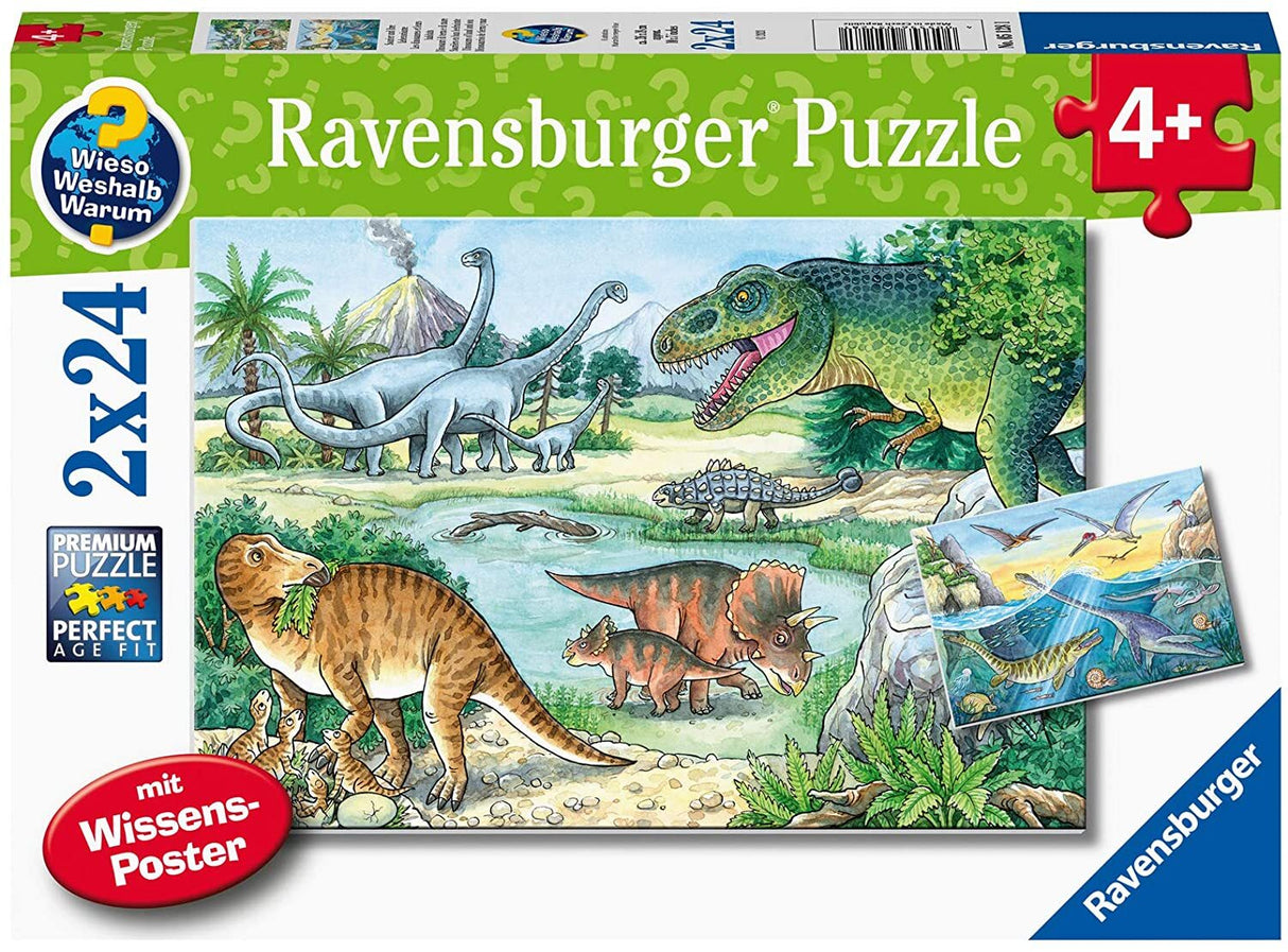 Ravensburger Dinosaurs of Land and Sea Jigsaw Puzzle 2x24 pieces