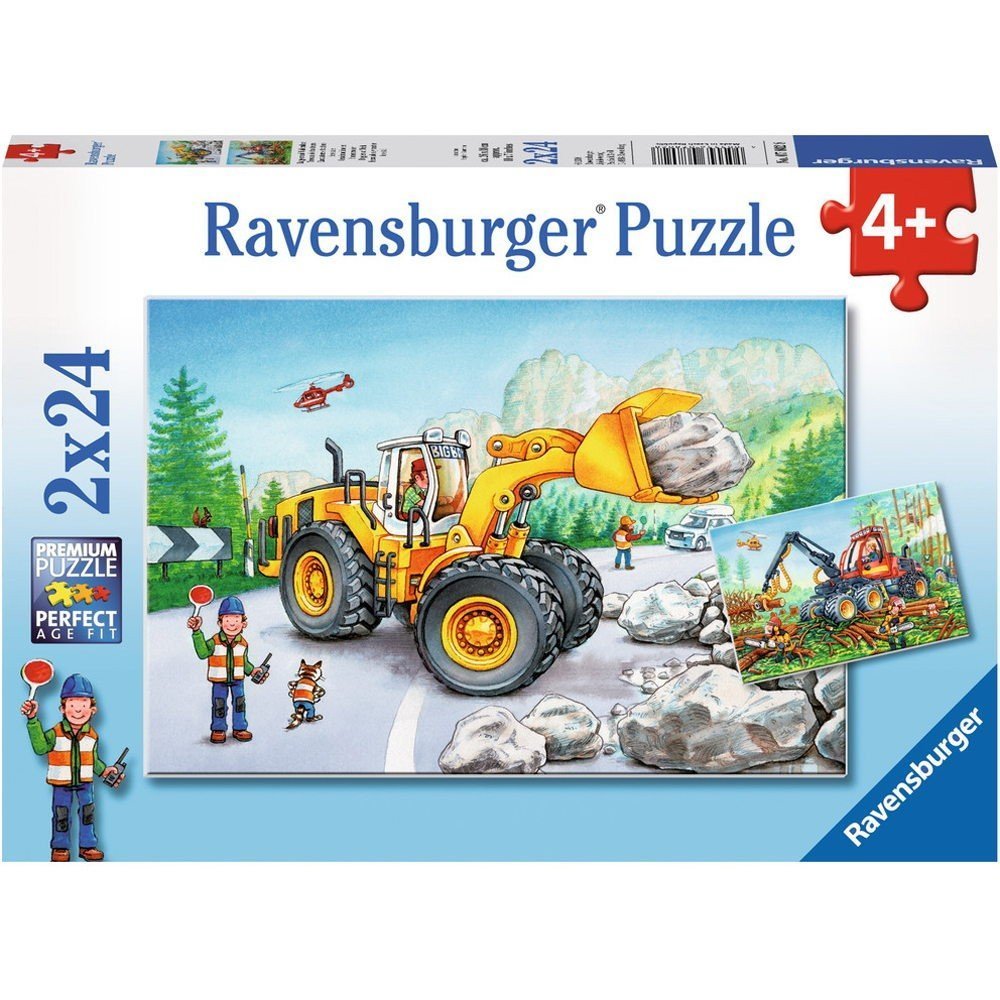 Ravensburger Diggers At Work Jigsaw Puzzle 2x24 Piece