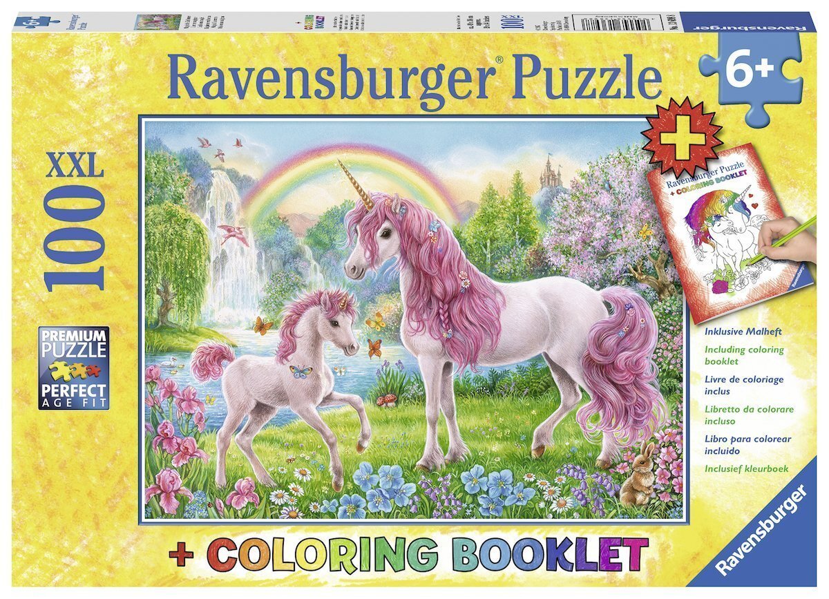 Ravensburger Magical Unicorns Puzzle 100 Piece & Colouring Book