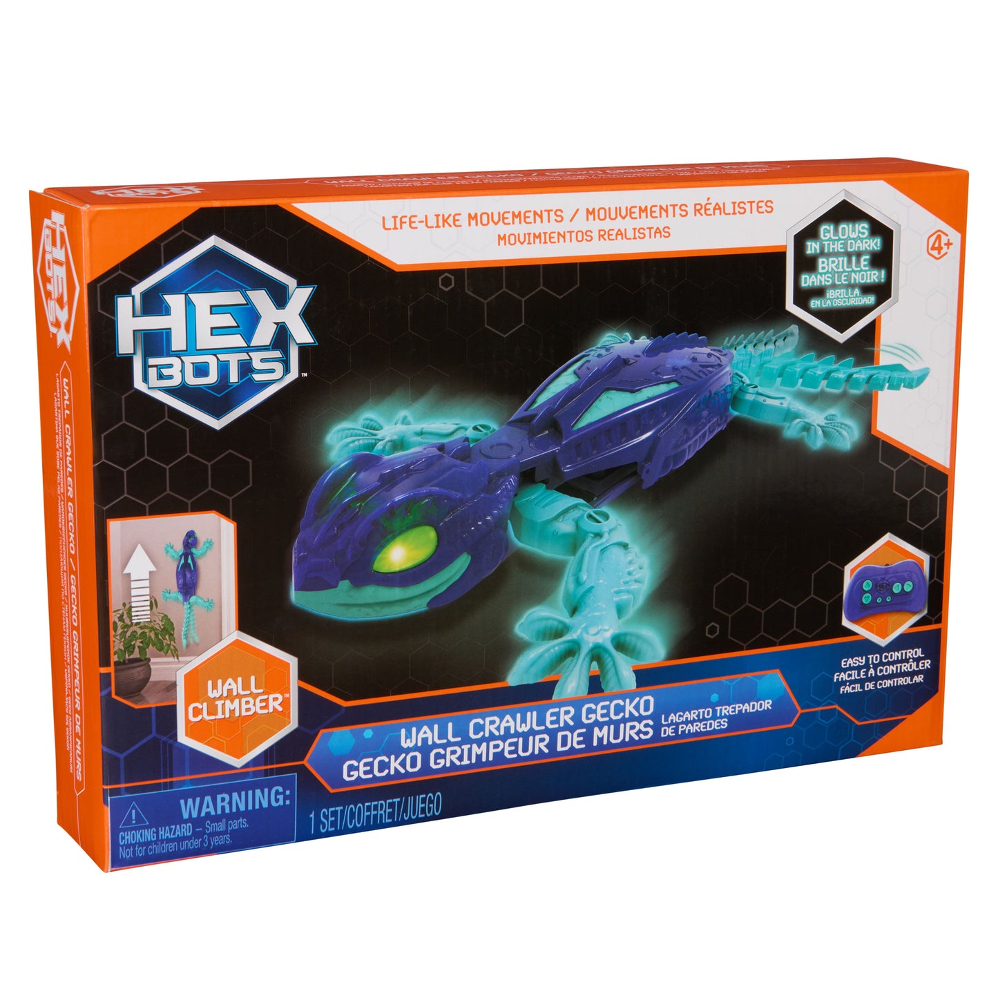 Hex Bots Glow in the Dark Gecko Wall Crawler