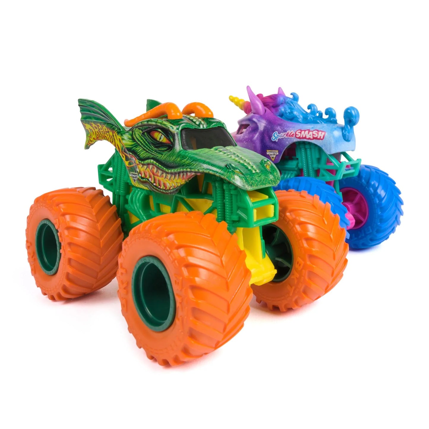 Monster Jam 1:64 Die Cast 2-Pack Dragon VS Sparkle Smash