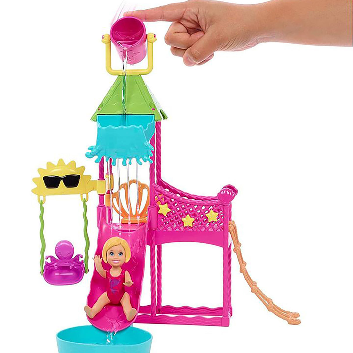 Barbie Toys, Skipper Doll and Waterpark Playset with Working Water Slide and Accessories, First Jobs