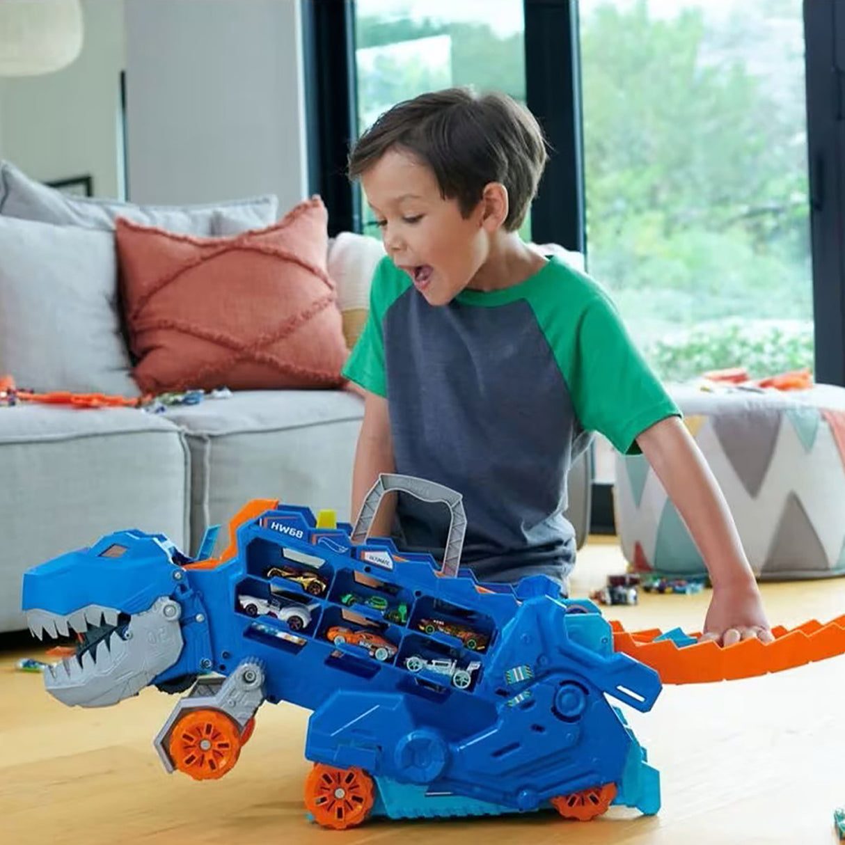 Hot Wheels City Ultimate T-Rex Transporter Playset