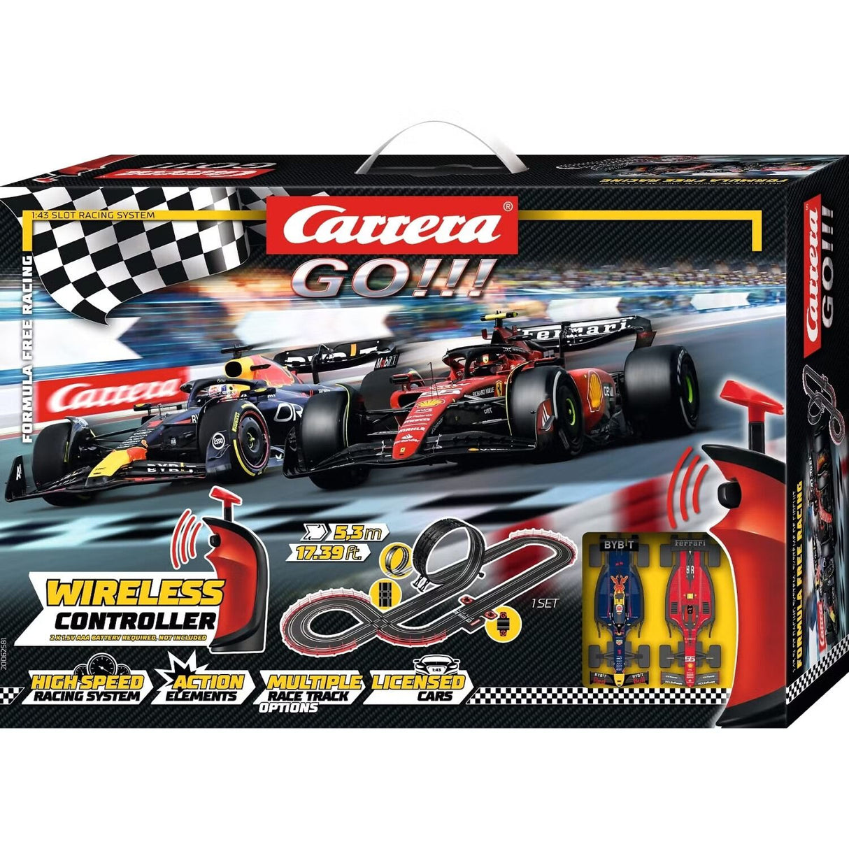 Carrera Formula 1 Free Racing Ferrari & Red Bull 1:43 Slot Car Set