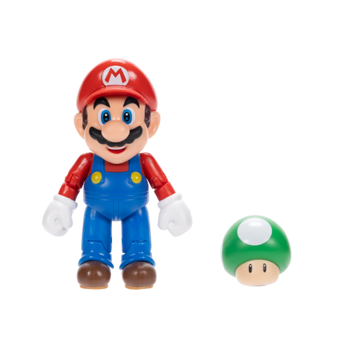 Nintendo Super Mario 4" Figures Mario with 1-Up Mushroom