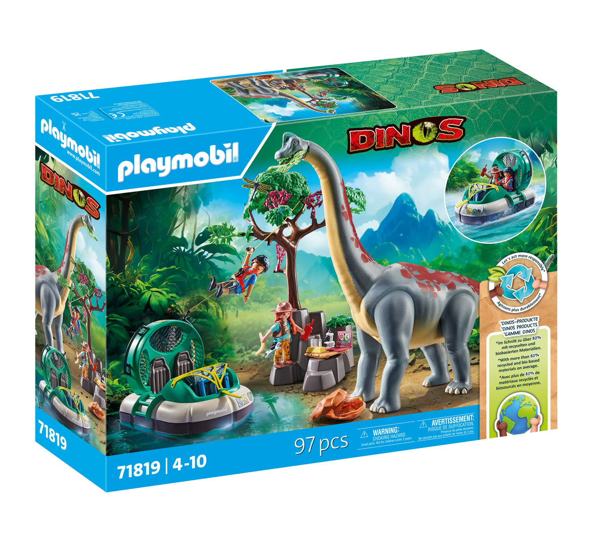 Playmobil Brachiosaurus with Hovercraft