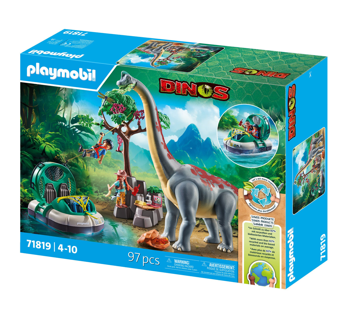 Playmobil Brachiosaurus with Hovercraft