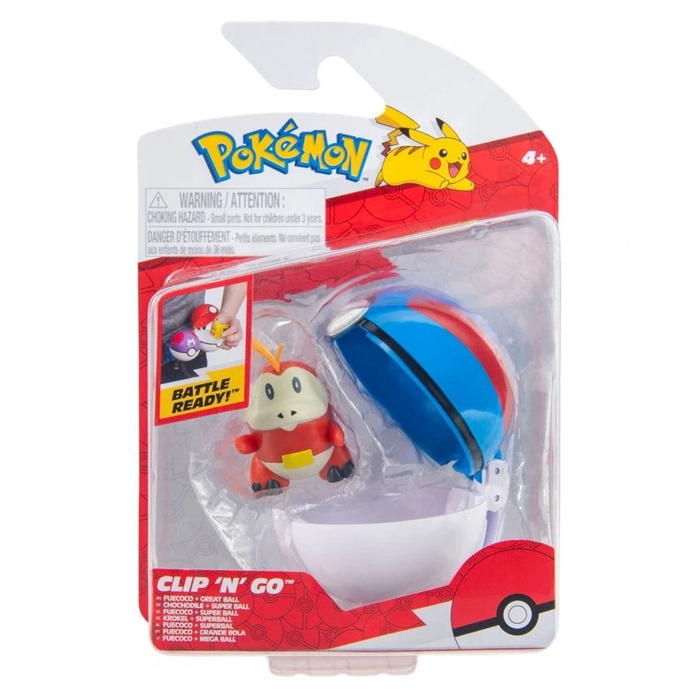 Pokemon Clip N Go Poke Ball Fuecoco with Great Ball