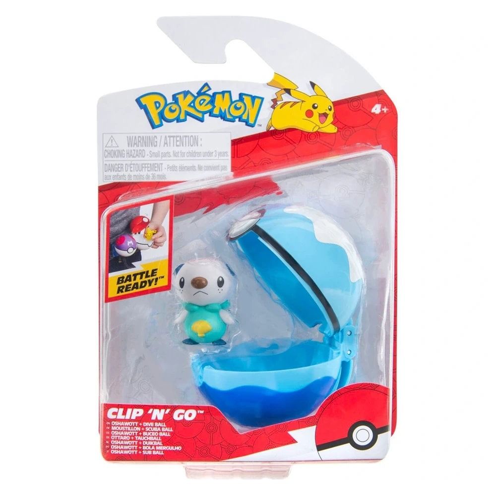 Pokemon Clip N Go Poke Ball Oshawott with Dive Ball