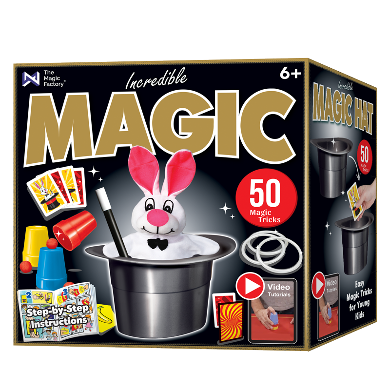 The Magic Factory Incredible Magic Hat 50 Tricks with Plush Bunny