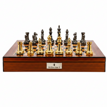 Dal Rossi Italy Chess Set Walnut Shinny Finish 20″ With Compartments