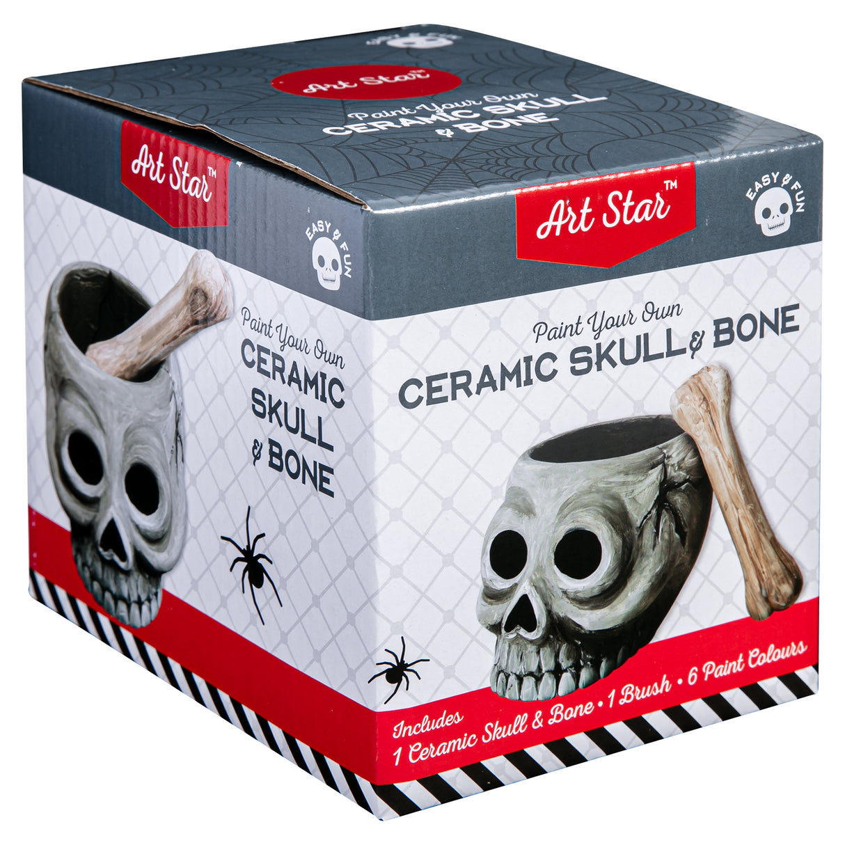 Art Star Halloween Paint Your Own Ceramic Skull and Bone Cruicible (11.1 x 13.5 x 9.2cm)