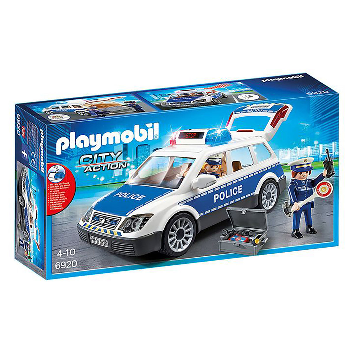 Playmobil 6920 City Action Playset - Police Car with Lights and Sound