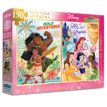 Harlington Kids Premium 150pce Puzzle 2 Pack Disney Princess