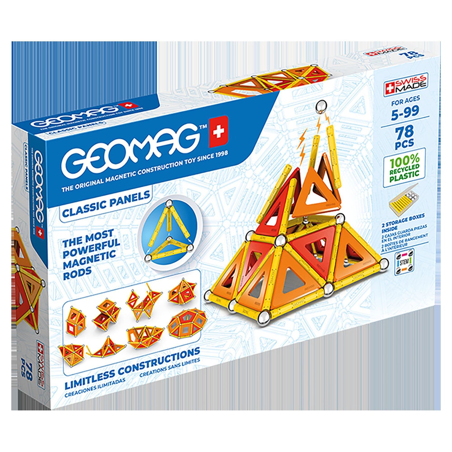 Geomag Supercolours Panels Magnetic Building Set (78 pieces)