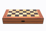 Dal Rossi Walnut Shiny Finish Folding Chess Set, 16″