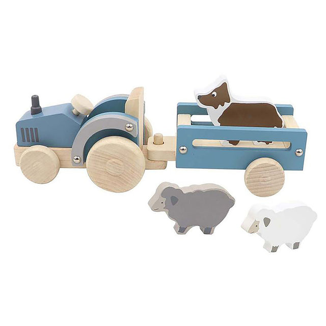 Kaper Kidz Wooden Tractor with Sheep Dog