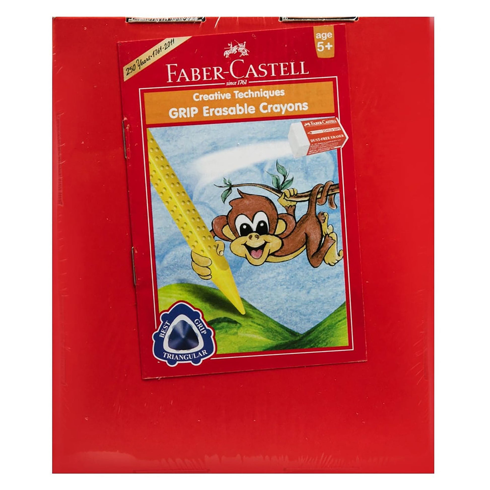 Faber Castell Grip Erasable Crayon, Assorted Box of 12)